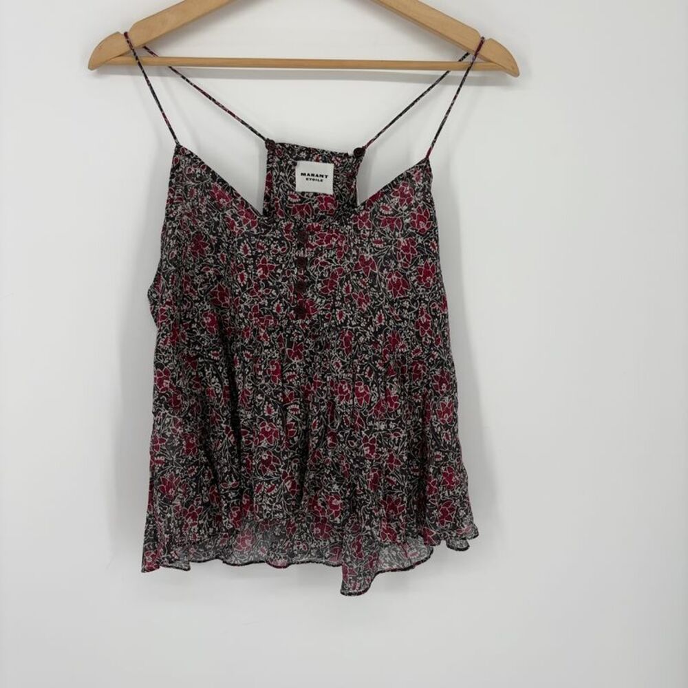 Isabel Marant Black Floral Print Camisole